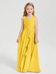 Boho Robes de Demoiselle d'Honneur Longues en Mousseline Souci