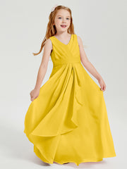 Boho Robes de Demoiselle d'Honneur Longues en Mousseline Souci