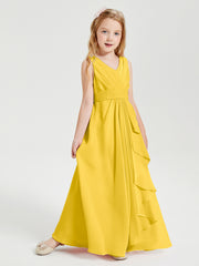Boho Robes de Demoiselle d'Honneur Longues en Mousseline Souci