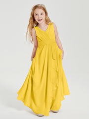 Boho Robes de Demoiselle d'Honneur Longues en Mousseline Souci