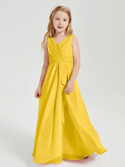 Boho Robes de Demoiselle d'Honneur Longues en Mousseline Souci