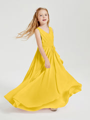 Boho Robes de Demoiselle d'Honneur Longues en Mousseline Souci