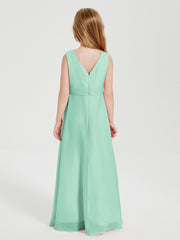 Boho Robes de Demoiselle d'Honneur Longues en Mousseline Vert Menthe