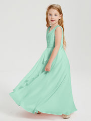 Boho Robes de Demoiselle d'Honneur Longues en Mousseline Vert Menthe