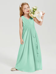 Boho Robes de Demoiselle d'Honneur Longues en Mousseline Vert Menthe