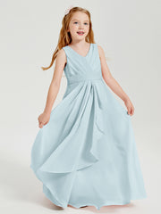 Boho Robes de Demoiselle d'Honneur Longues en Mousseline Brume