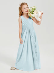 Boho Robes de Demoiselle d'Honneur Longues en Mousseline Brume