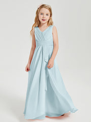 Boho Robes de Demoiselle d'Honneur Longues en Mousseline Brume
