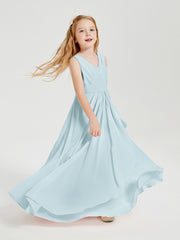 Boho Robes de Demoiselle d'Honneur Longues en Mousseline Brume