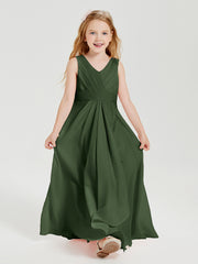 Boho Robes de Demoiselle d'Honneur Longues en Mousseline Olive Verte