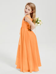 Boho Robes de Demoiselle d'Honneur Longues en Mousseline Orange