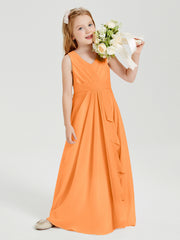 Boho Robes de Demoiselle d'Honneur Longues en Mousseline Orange