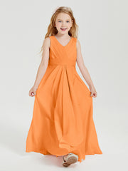 Boho Robes de Demoiselle d'Honneur Longues en Mousseline Orange