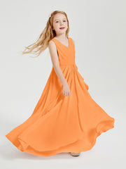 Boho Robes de Demoiselle d'Honneur Longues en Mousseline Orange