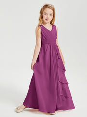 Boho Robes de Demoiselle d'Honneur Longues en Mousseline Orchidee
