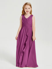 Boho Robes de Demoiselle d'Honneur Longues en Mousseline Orchidee