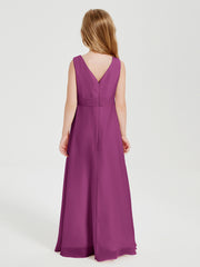 Boho Robes de Demoiselle d'Honneur Longues en Mousseline Orchidee