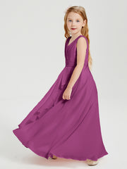 Boho Robes de Demoiselle d'Honneur Longues en Mousseline Orchidee