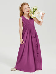 Boho Robes de Demoiselle d'Honneur Longues en Mousseline Orchidee