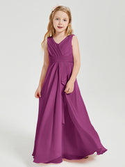Boho Robes de Demoiselle d'Honneur Longues en Mousseline Orchidee