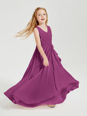 Boho Robes de Demoiselle d'Honneur Longues en Mousseline Orchidee