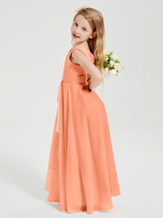 Boho Robes de Demoiselle d'Honneur Longues en Mousseline Papaye