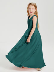 Boho Robes de Demoiselle d'Honneur Longues en Mousseline Paon