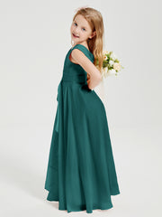 Boho Robes de Demoiselle d'Honneur Longues en Mousseline Paon
