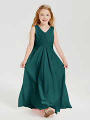 Boho Robes de Demoiselle d'Honneur Longues en Mousseline Paon