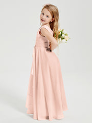 Boho Robes de Demoiselle d'Honneur Longues en Mousseline Rose Perle