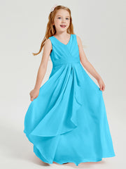 Boho Robes de Demoiselle d'Honneur Longues en Mousseline Piscine