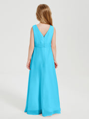 Boho Robes de Demoiselle d'Honneur Longues en Mousseline Piscine