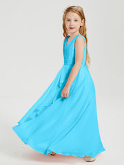 Boho Robes de Demoiselle d'Honneur Longues en Mousseline Piscine