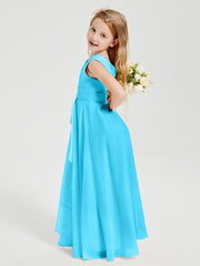 Boho Robes de Demoiselle d'Honneur Longues en Mousseline Piscine