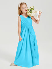 Boho Robes de Demoiselle d'Honneur Longues en Mousseline Piscine