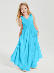 Boho Robes de Demoiselle d'Honneur Longues en Mousseline Piscine