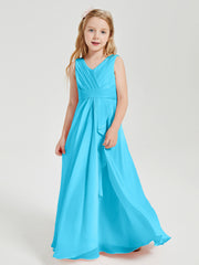 Boho Robes de Demoiselle d'Honneur Longues en Mousseline Piscine