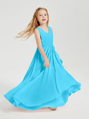 Boho Robes de Demoiselle d'Honneur Longues en Mousseline Piscine