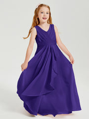 Boho Robes de Demoiselle d'Honneur Longues en Mousseline Régence