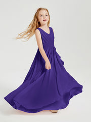 Boho Robes de Demoiselle d'Honneur Longues en Mousseline Régence