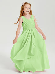 Boho Robes de Demoiselle d'Honneur Longues en Mousseline Sauge