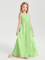 Boho Robes de Demoiselle d'Honneur Longues en Mousseline Sauge