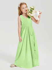 Boho Robes de Demoiselle d'Honneur Longues en Mousseline Sauge
