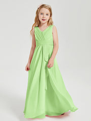 Boho Robes de Demoiselle d'Honneur Longues en Mousseline Sauge