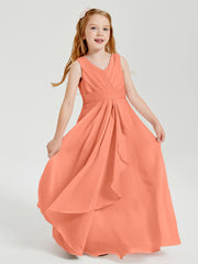 Boho Robes de Demoiselle d'Honneur Longues en Mousseline Crépuscule