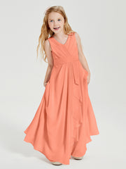 Boho Robes de Demoiselle d'Honneur Longues en Mousseline Crépuscule