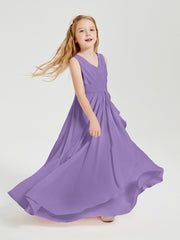 Boho Robes de Demoiselle d'Honneur Longues en Mousseline Tahiti