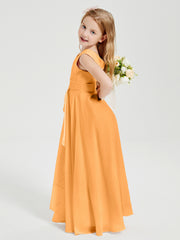 Boho Robes de Demoiselle d'Honneur Longues en Mousseline Mandarine