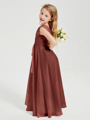 Boho Robes de Demoiselle d'Honneur Longues en Mousseline Terracotta