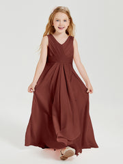 Boho Robes de Demoiselle d'Honneur Longues en Mousseline Terracotta